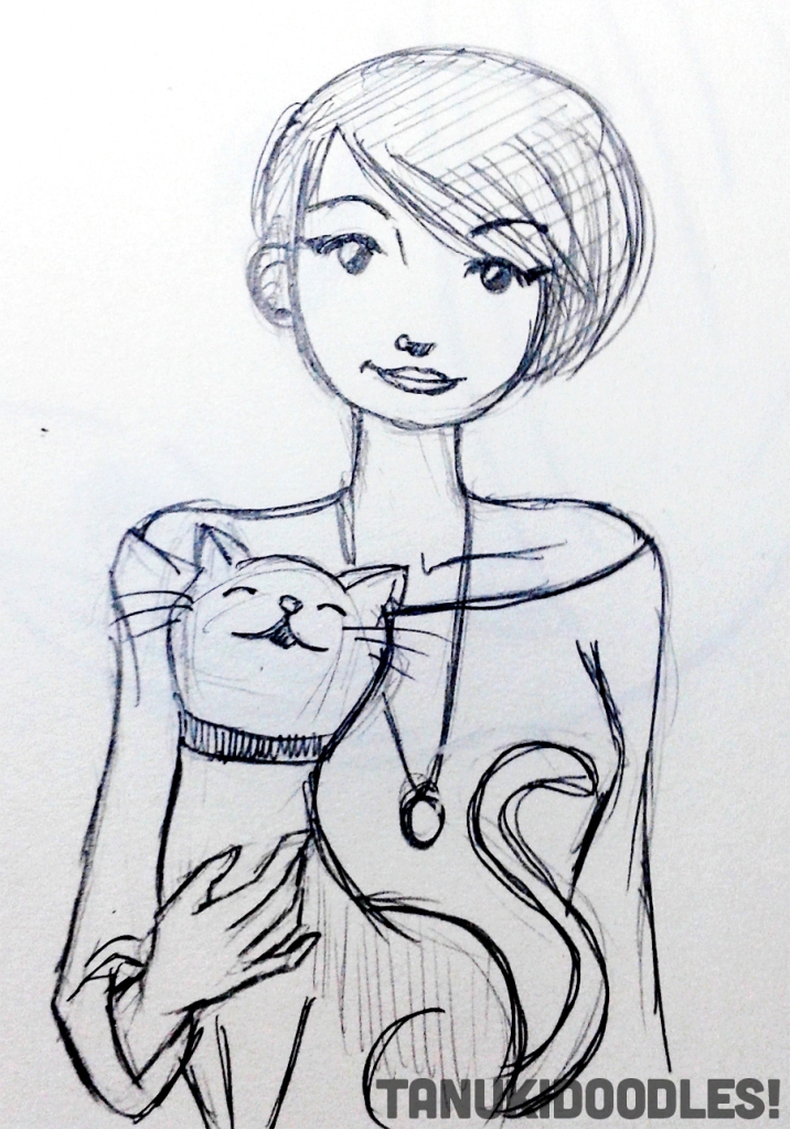 female girl pixie short hair cartoon cat feline